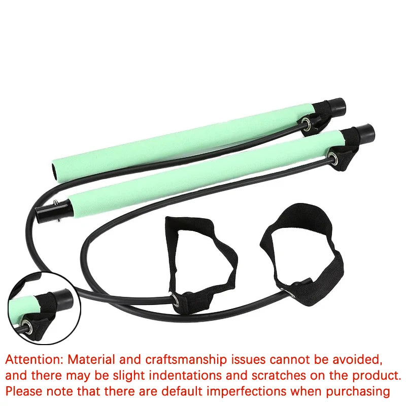 New Portable Yoga Pilates Bar Stick With Resistance Band Home Gym Muscle Toning Fitness Stretching Sports Body Workout Exercise