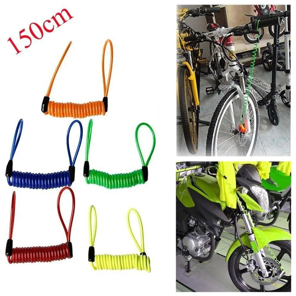BLALION 120-150cm Safety Disc Brake Anti-theft Security Reminder Motorcycle Alarm Bold Spring Cable Helmet Wire Bike Lock Rope
