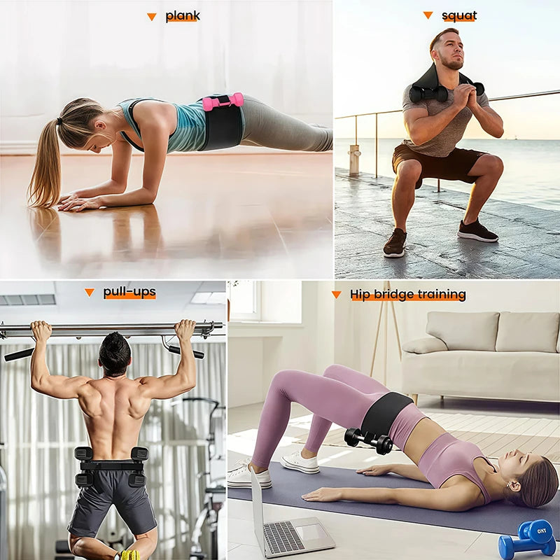 Weightlifting Hip Bridge Belt Weight Training Plank Squats Assist Straps Dumbbell Load Hip Protection Workout Assist Belt