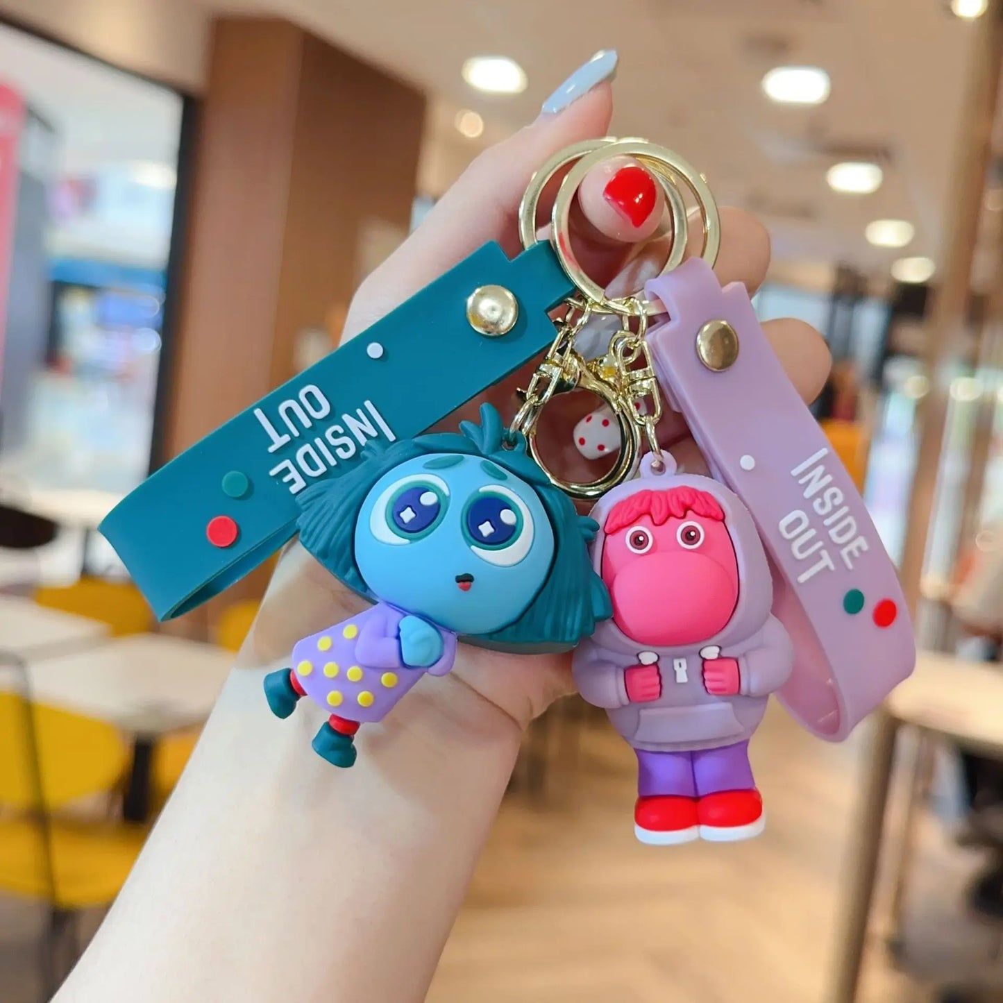 New Inside Out 2 Keychain Kawaii Disney Movie Anime Anxiety Ennui Envy Cute Girls Creative Bag Pendant Car Keychain Toys Gifts
