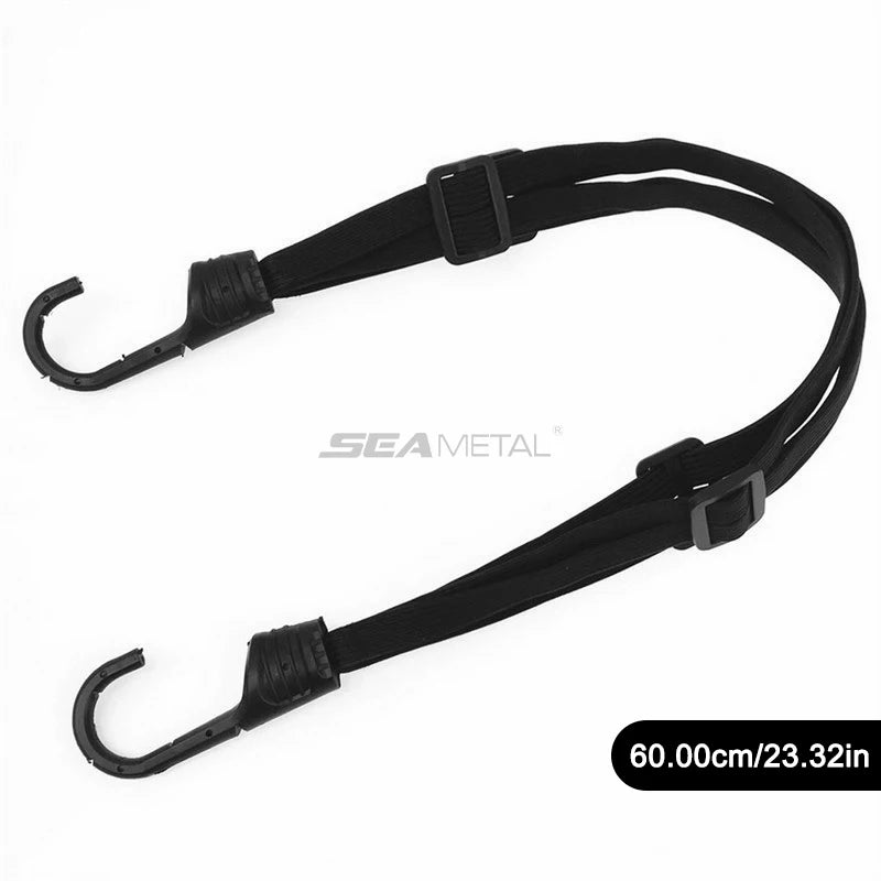 SEAMETAL Universal 60cm Motorcycle Luggage Strap Moto Helmet Gears Fixed Elastic Buckle Rope High-Strength Retractable Protect