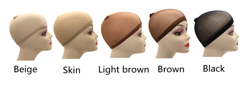 24pcs/Bag Top Stocking Wig Cap Hair Net For Weave Hair Wig Nets Black Brown Stretch Mesh Wig Cap For Making Wigs