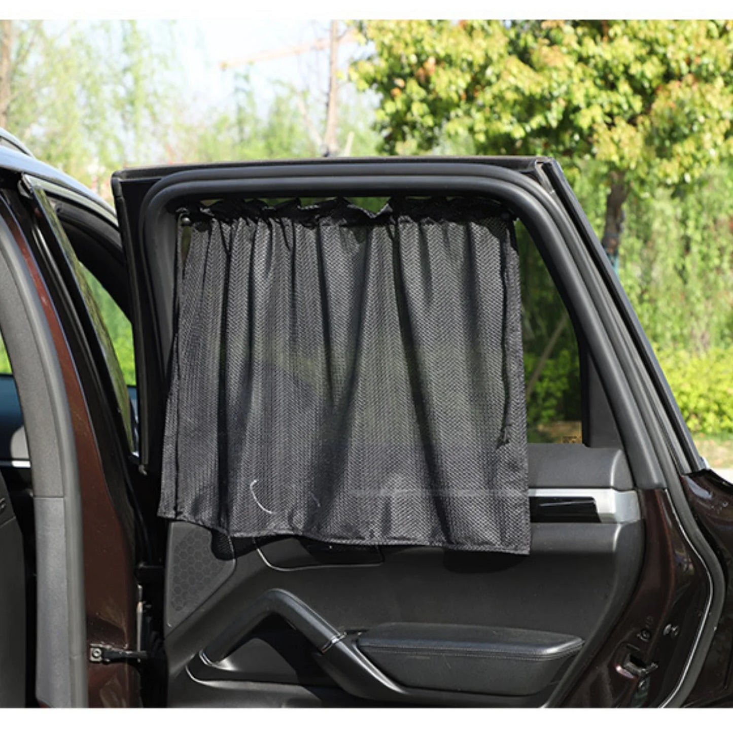 Car Divider Curtains Sun Shade-Privacy Travel Nap Night Car Camping Detachable Simple Curtain(Black)