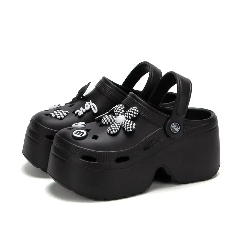 Women Chunky Platform Sandals 2024 Summer Soft Thick Sole Diy Clogs Garden Shoes Woman Closed Toe Non-Slip Beach Slides Sandals