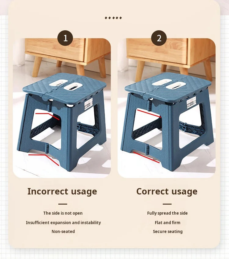 Folding stool portable kindergarten train Maza home subway thickened reinforced chair outdoor small bench