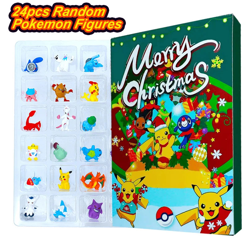 Pokemon Figure Christmas Halloween Advent Calendar Gifts Kawaii Pikachu Anime Figural Action 24Pcs Set Model Kid Toys