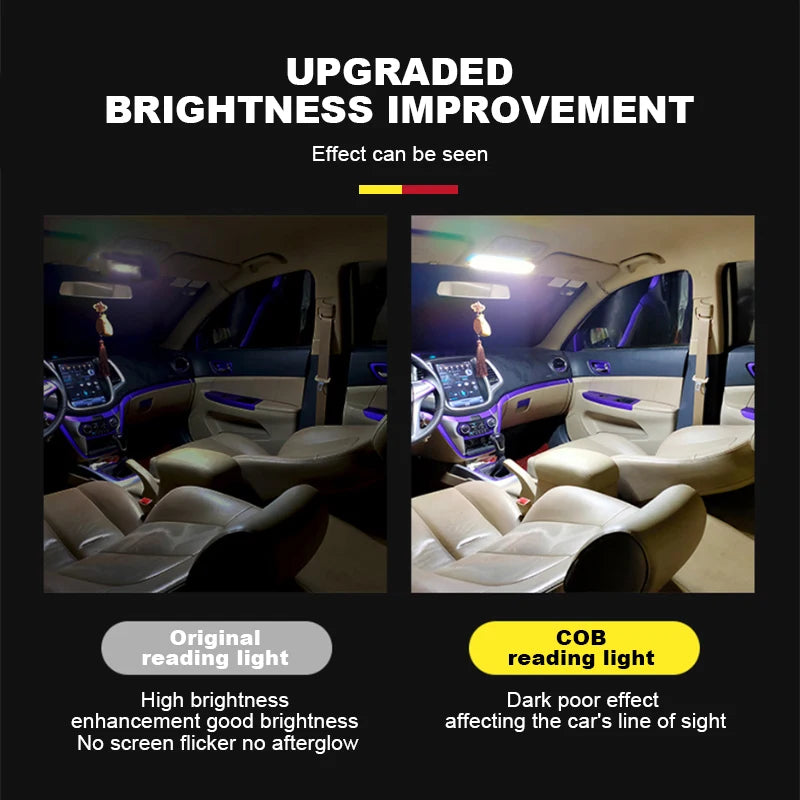 BLALION LED Car COB Light Interior Readling Lamp for Truck Van Boat Dome Lights High Brightness Panel Bulb with Switch 12V-24V