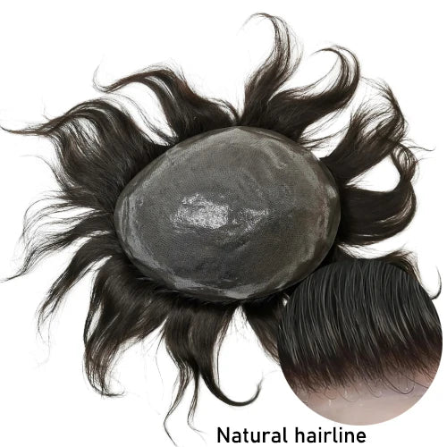Toupee for Men 0.04mm Thin Skin PU Human Hair Prosthesis and Hair Units Hair Replacement System base 10*8