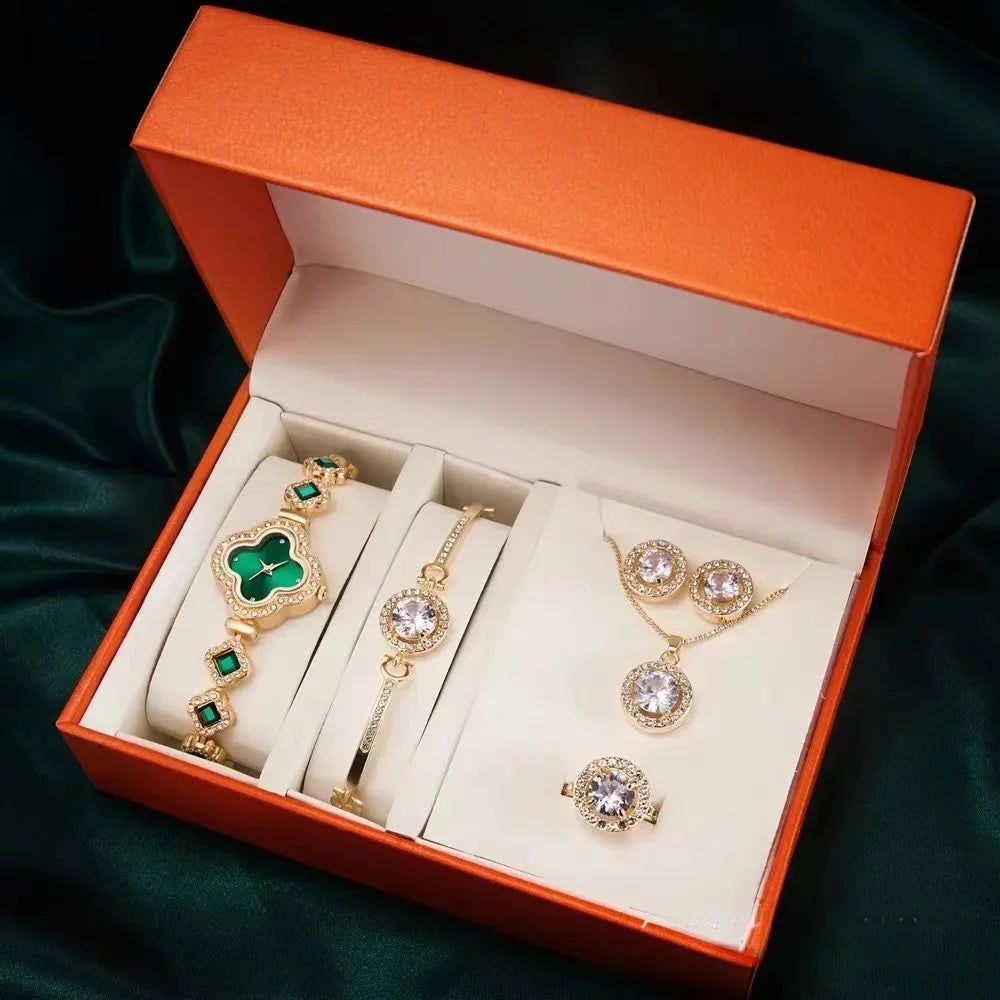 Kegllect Women Watch Vintage Set Diamond es Small Green Wrist No Box