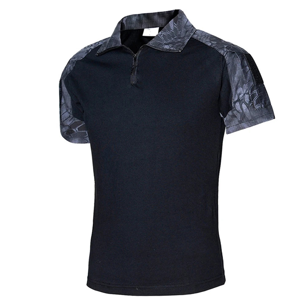 Tactical T-Shirts Mens Outdoor Sport Tee Quick Dry Short Sleeve Shirt Hiking Hunting Combat Men Camo Clothing