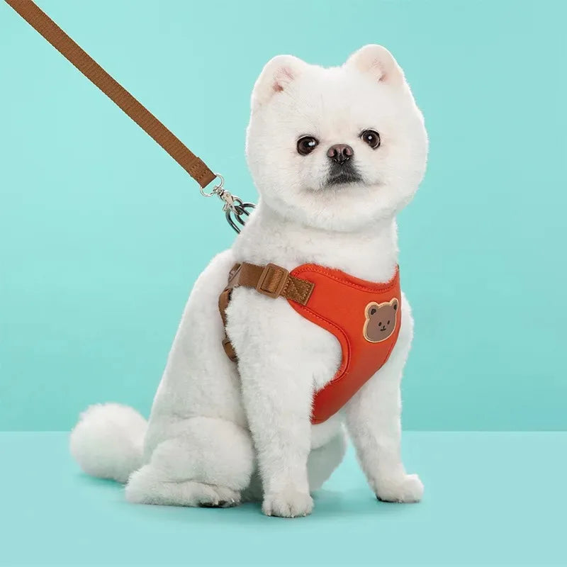 Dog Harness Chest Strap Pet Accessories Dogs Collars Pet Vests Accessories Pets Collar Leash Set Puppy Leather