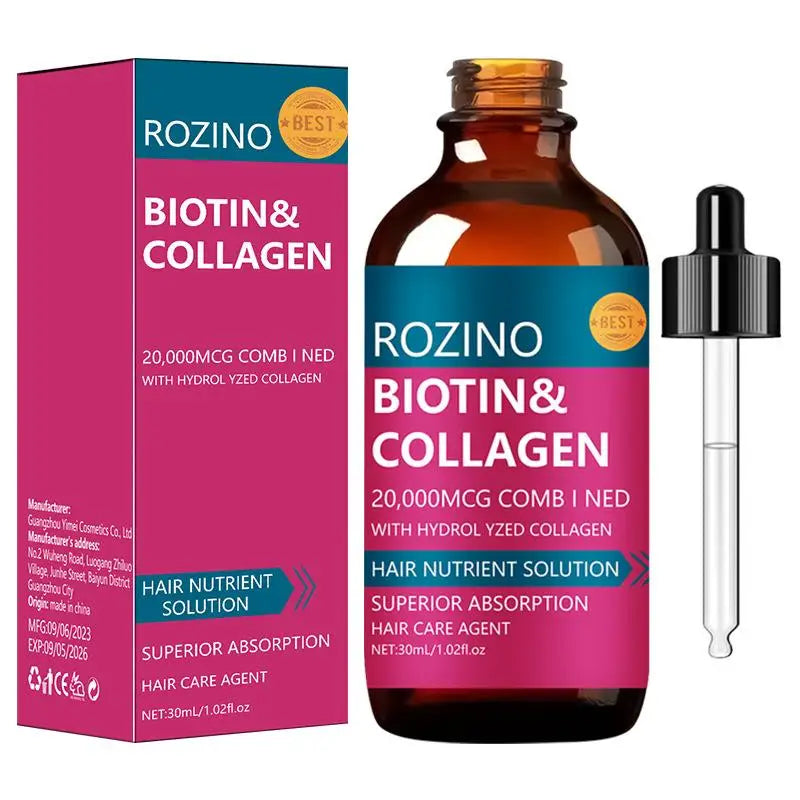 Biotin Hair Shampoo Hair Thickening Strengthening Root Oil Control Hair Volumizing Shampoo Biotin Hair Serum 30ml/100g Hair Care