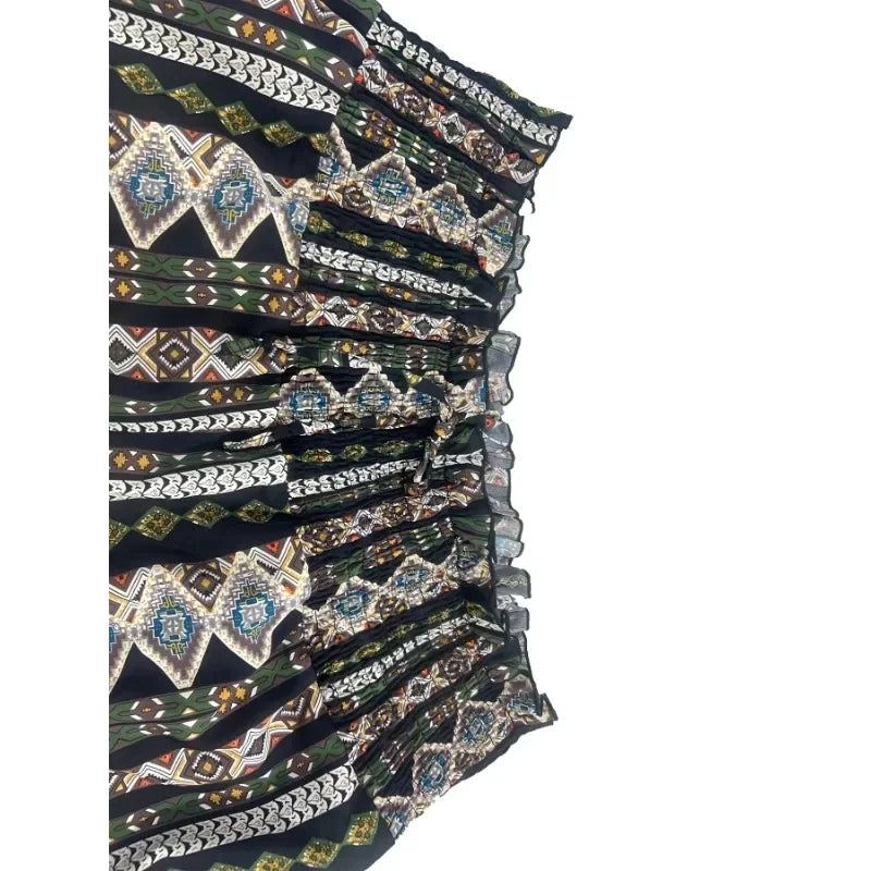 Plus Size Women's Fashionable Full Body Printed Wide Leg Pants
