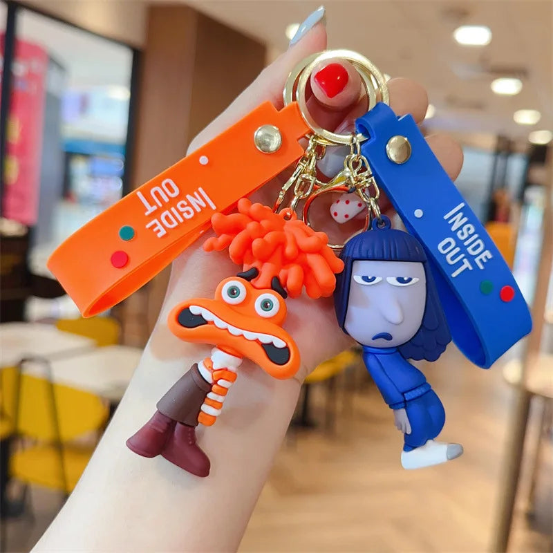 New Inside Out 2 Keychain Kawaii Disney Movie Anime Anxiety Ennui Envy Cute Girls Creative Bag Pendant Car Keychain Toys Gifts