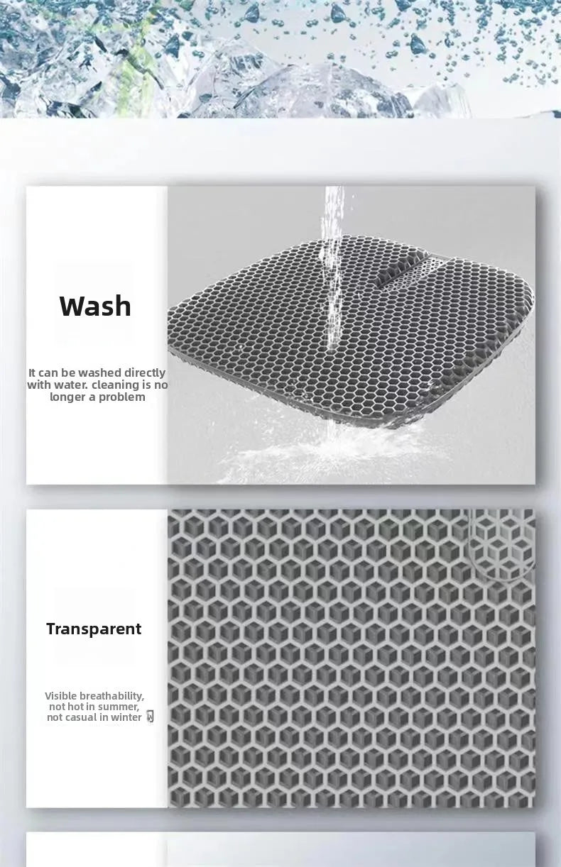 Latex cushion summer honeycomb gel seat cushion truck single piece silicone ventilated cool breathable office fart cushion