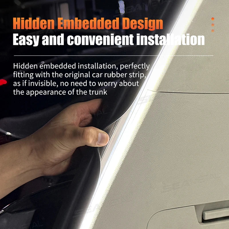 BLALION Car Trunk Dynamic Flowing Light Strip Automatic On/Off Scanning Lamp Flexible Waterproof Light Strip Hidden Installation