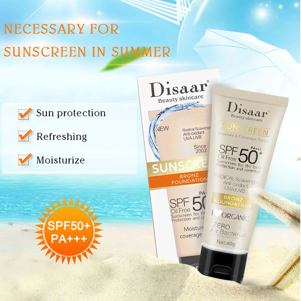 SPF50+Sunscreen Moisturizing Facial And Body Sunscreen UV Protection Skin Care And Anti Aging