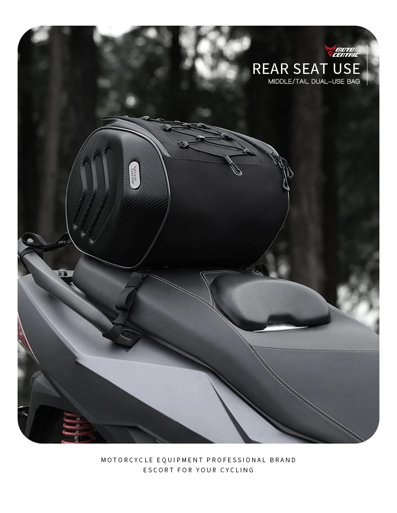 MOTOCENTRIC 20L Waterproof Motorcycle Back Seat Bags Reflective Design Motorbike Touring Tail Bag Moto Rear Seat Bags Saddlebags