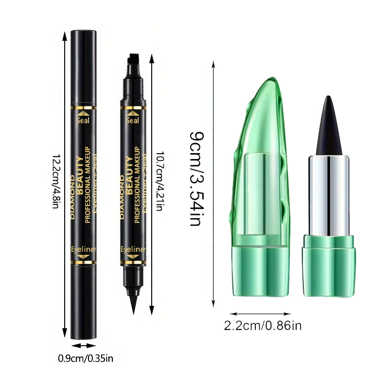 Love Seal Eyeliner Black Eyeliner Set Waterproof Long-lasting Black Eyeshadow Set