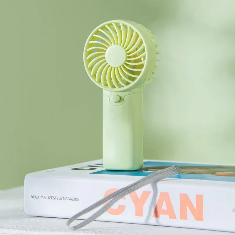2025 Cute Mini Fan Portable Handheld Fan Lightweight Handy Fan Pocket Size Low Noise Small Electric Fan Student Gift Outdoor Fan