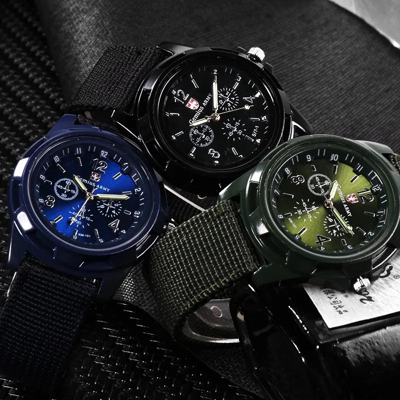 Kegllect Men Fashion Nylon Woven Band Watch Swiss Watches