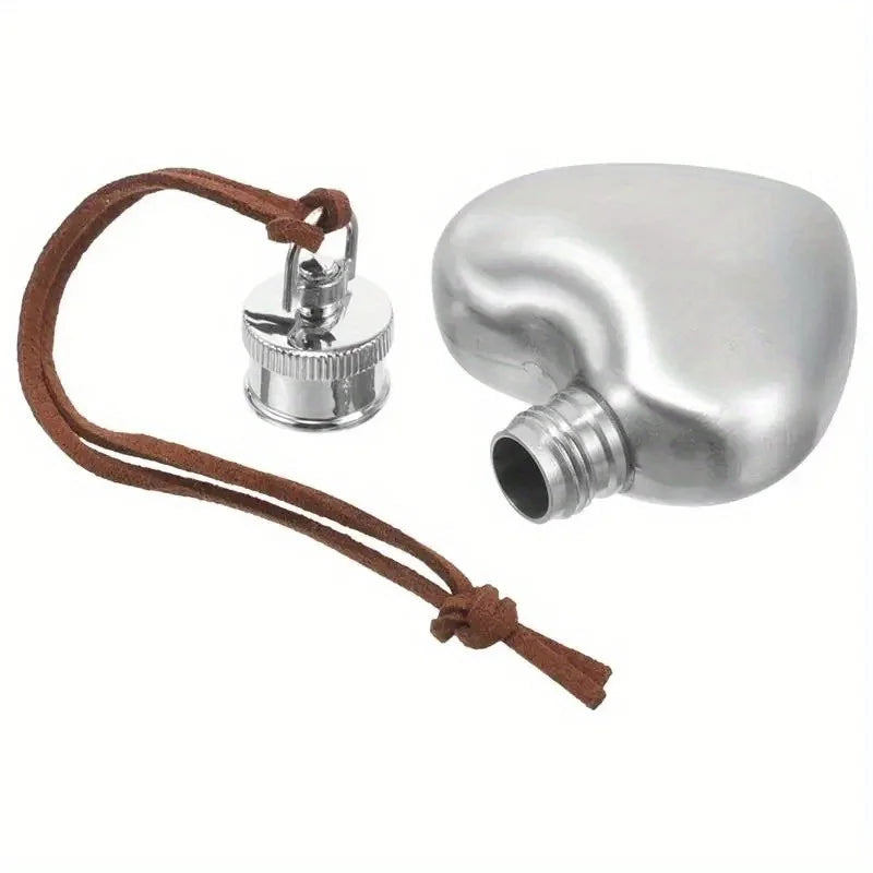 1PC Outdoor Hip Flask Portable Wine Pot Small Hip Flask Heart Shaped Flask Stainless Steel Wine Flask Water Bottle