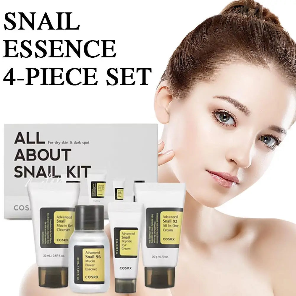 Multi-effect Snail Skin Care Set Hydrating Moisturizing Gentle Face Cream Eye Cream Essence Cleansing Gel Travel Kit