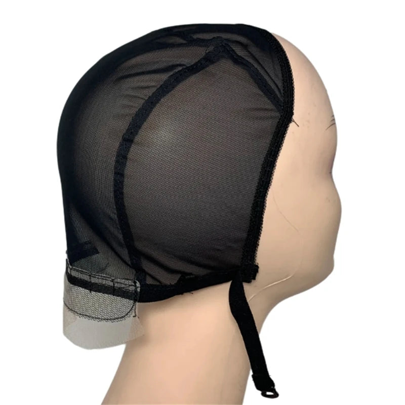 1PC 13X4 Wig Cap Without Front Lace for Making Wigs with Adjustable Straps 3 color Beige/Brown/Black