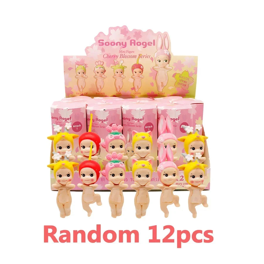 Smiski Cherry Blossom Stitch Series Blind Box Gift Mini Anime Figures Ornaments Dolls Fans Children Christmas Birthday Gift