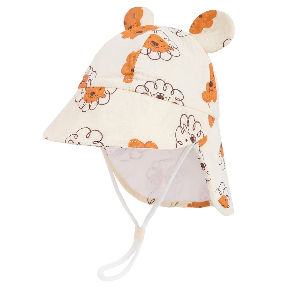 New Panama Autumn Baby Bucket Hat for Boys Girls Cartoon Breathable Mesh Children's Beach Shawl Sun Hat Kids UV Protection Cap
