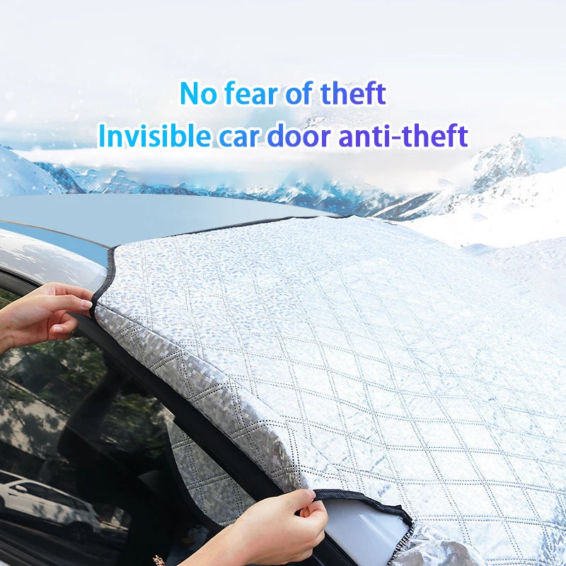 SEAMETAL Magnetic Car Snow Shield Frost Prevention Front Windshield Sunshade Thickened Snow Shield Car Cover For Car Accessories
