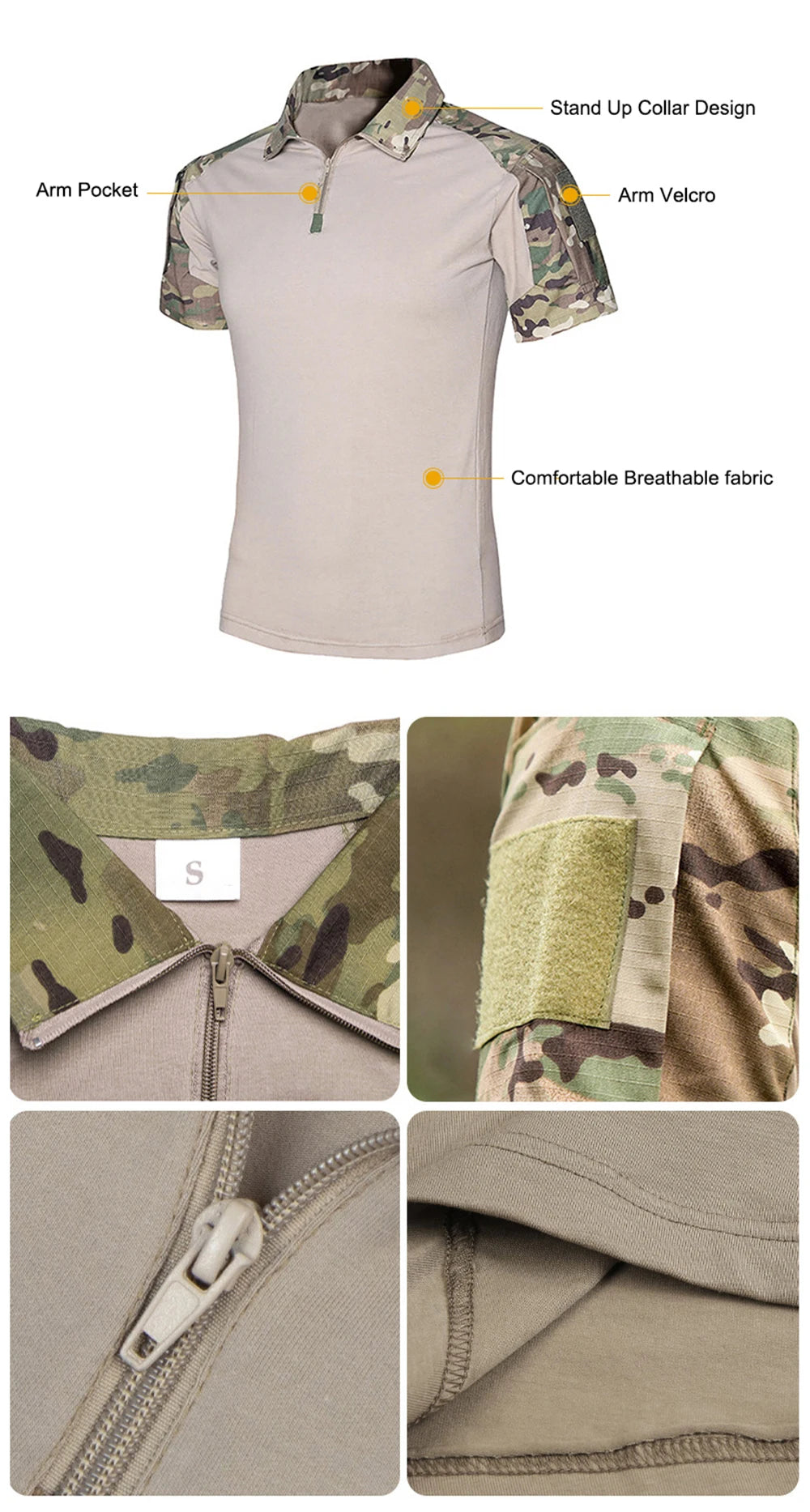 Tactical T-Shirts Mens Outdoor Sport Tee Quick Dry Short Sleeve Shirt Hiking Hunting Combat Men Camo Clothing