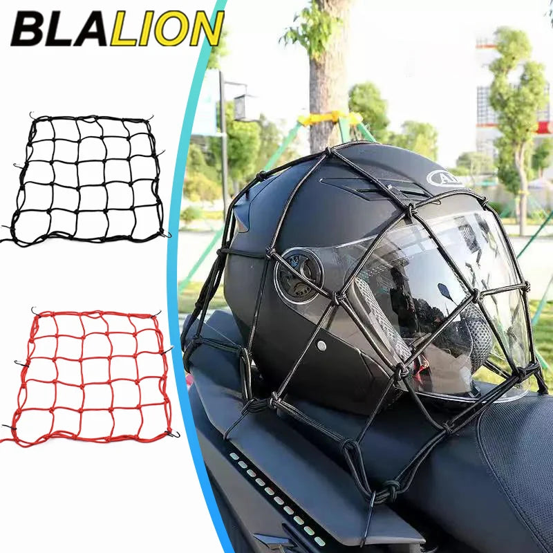 BLALION Motorcycle Luggage Net Bike 6 Hooks Hold Down Fuel Tank Luggage Mesh Web Styling High Quality Moto Adjustable Cargo Net