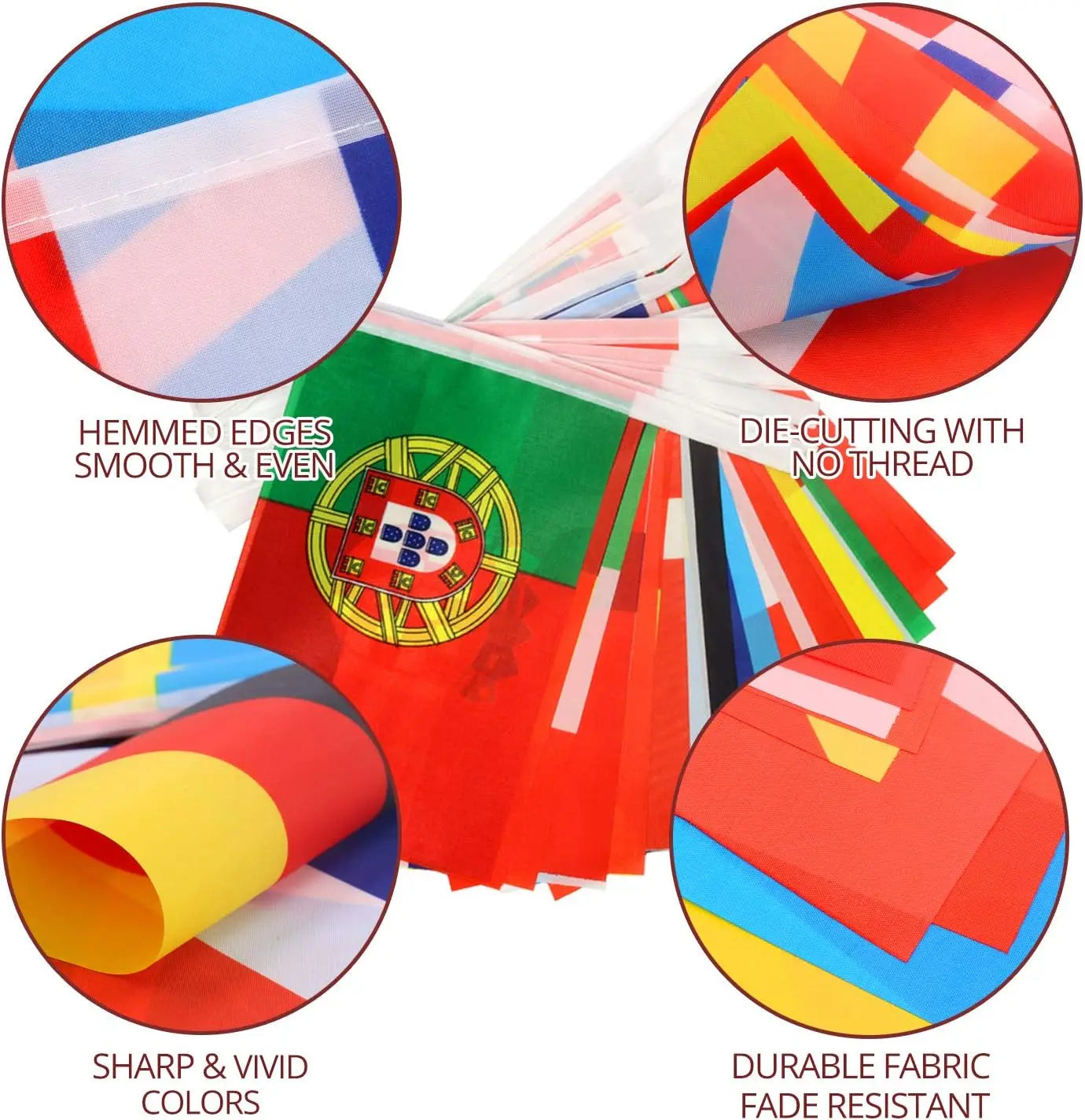 European 24 Participating Teams Flags EURO Football Championship Fabric Bunting for Garden, Bar, Restaurant and Party Decoration