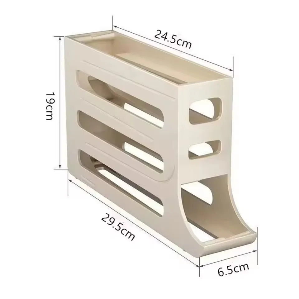 Refrigerator Egg Storage Box, 4 Tier Rolling Egg Holder Dispenser, Kitchen Automatic Scrolling Egg Holder Kitchen