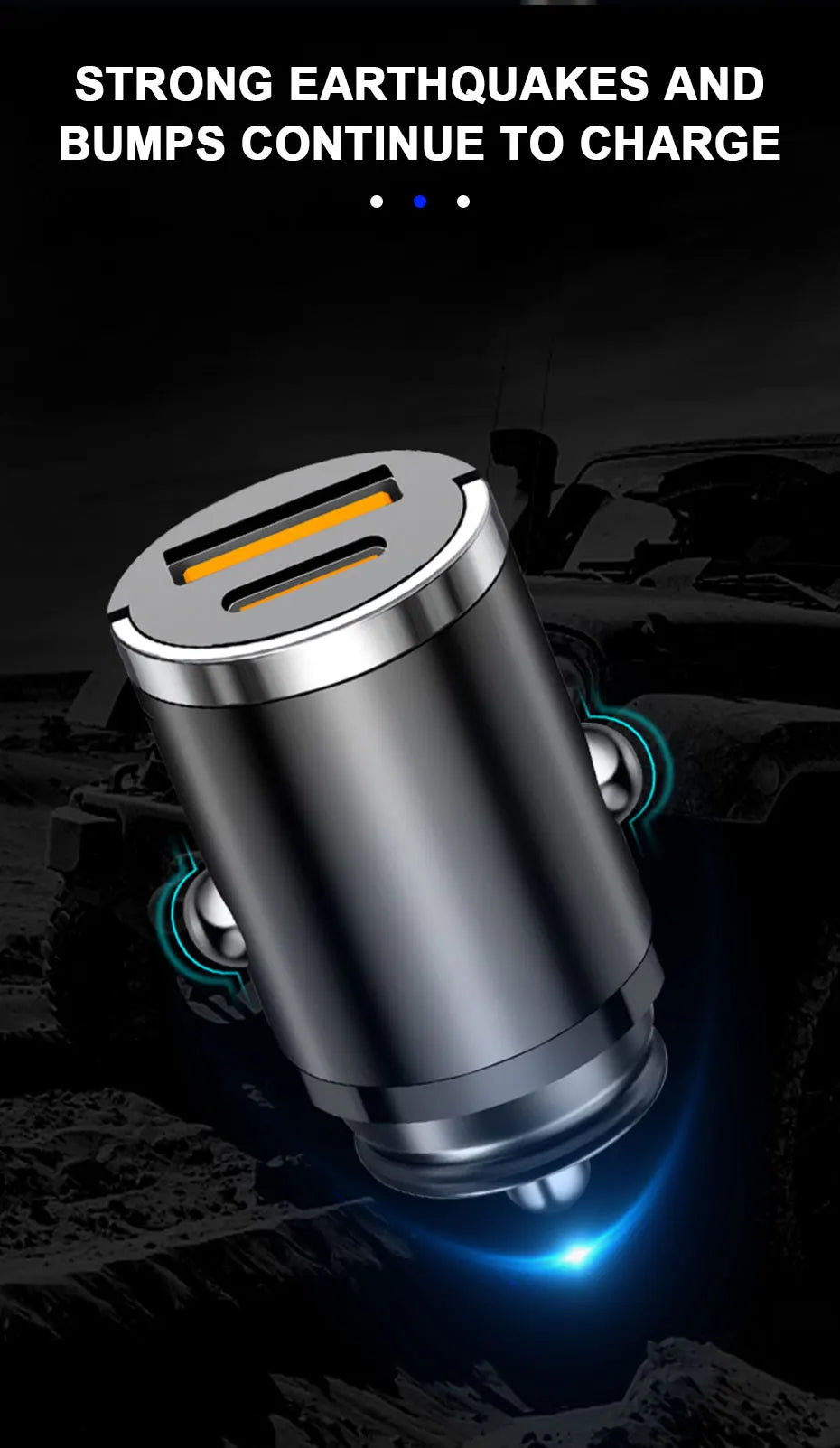 BLALION 100W Dual Ports USB Car Charger Lighter Fast Charging Car Phone Charger Adapter for iPhone 13 12 Xiaomi Huawei Samsung