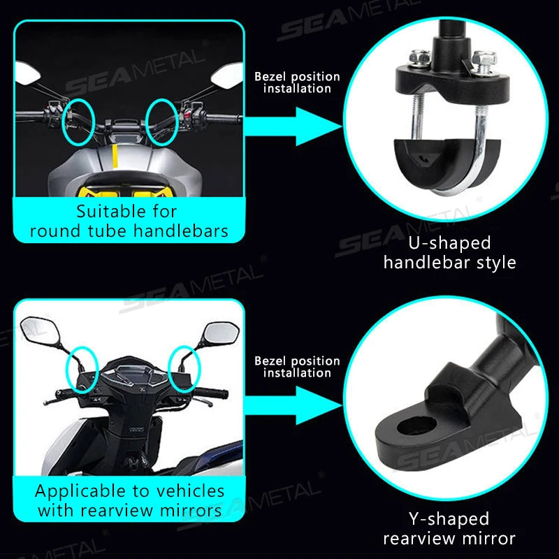 BLALION Motorcycle Riding Shock Absorption Mobile Phone Bracket Eight Claw Fixed Bracket for 4.7-7.1 inch Smartphone Shockproof