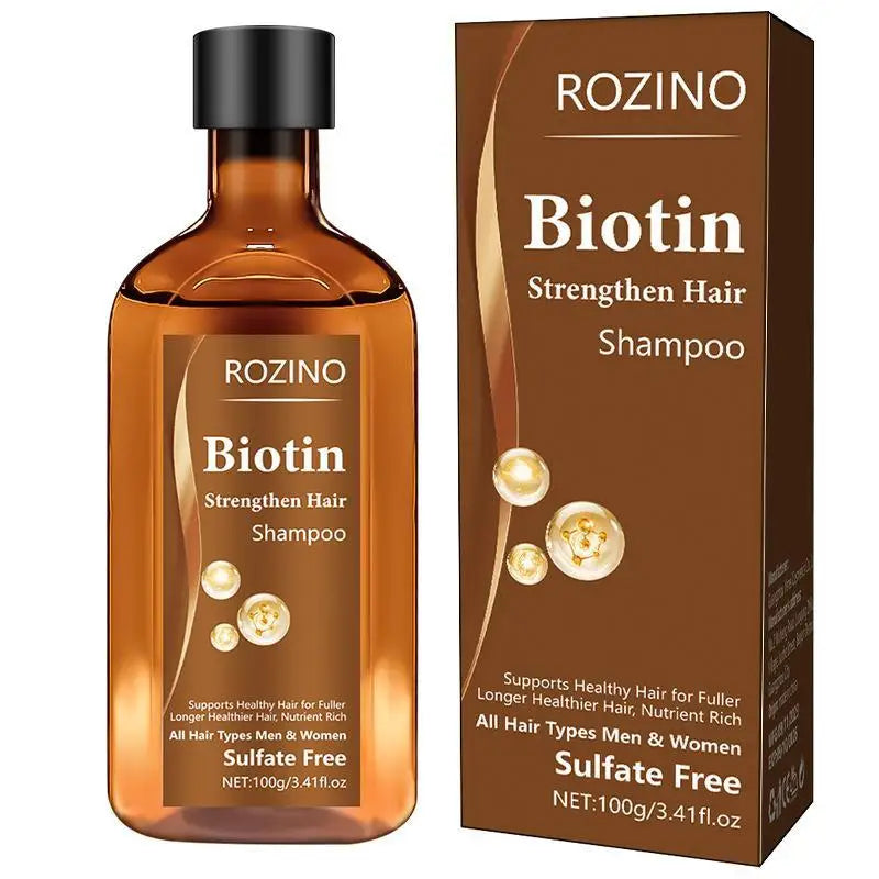 Biotin Hair Shampoo Hair Thickening Strengthening Root Oil Control Hair Volumizing Shampoo Biotin Hair Serum 30ml/100g Hair Care