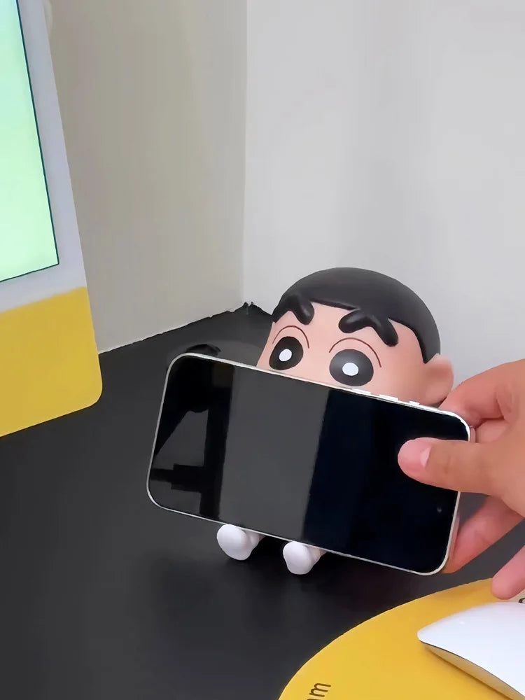 Cartoon Crayon Shin-Chan Boochan Phone Holder Desktop Anime Ornaments Watching Tv Cartoon Phone Support Cute Doll Gifts