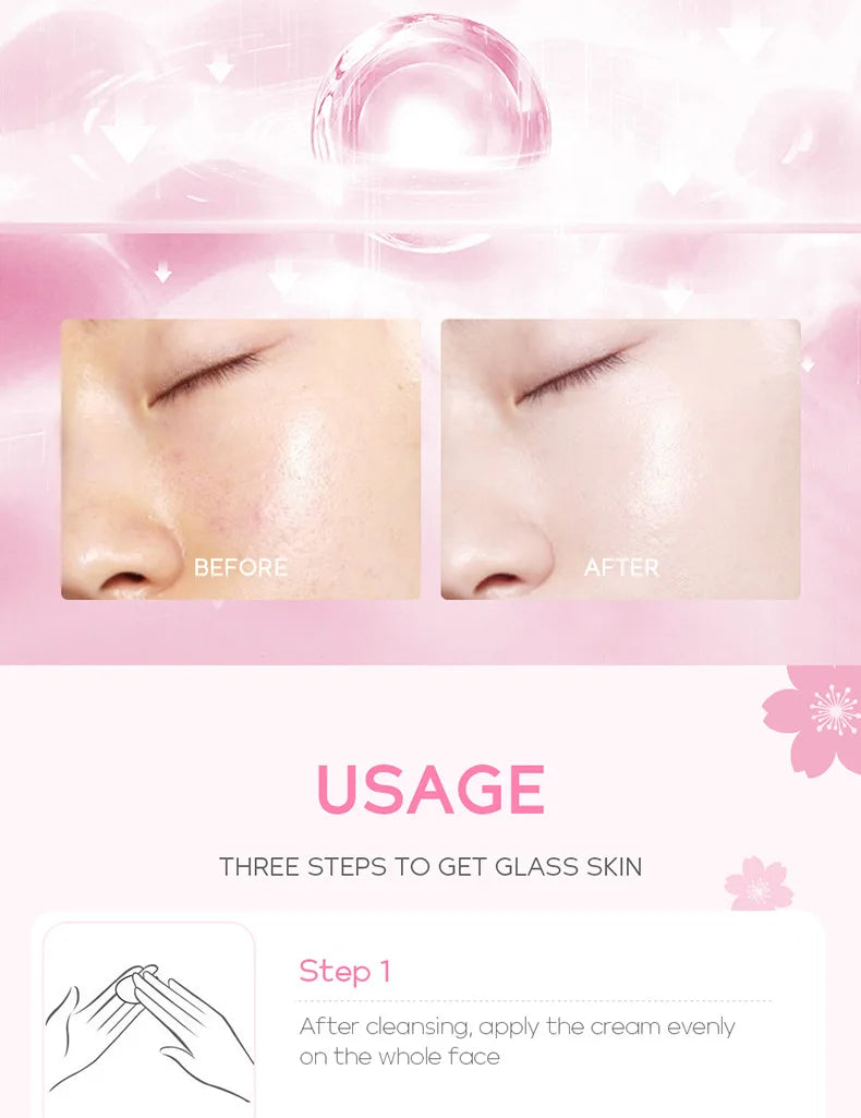 Cherry Face Cream Facial Skin Moisturizer Cream Anti Aging Nourishing Moisturizer Cream Repair Face 40g