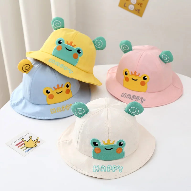 Baby Boy Sun Hat Kids Summer Fisherman's Hat Baby Girls Sun Cap Cute Bear Cartoon Frog Children Bucket Hat