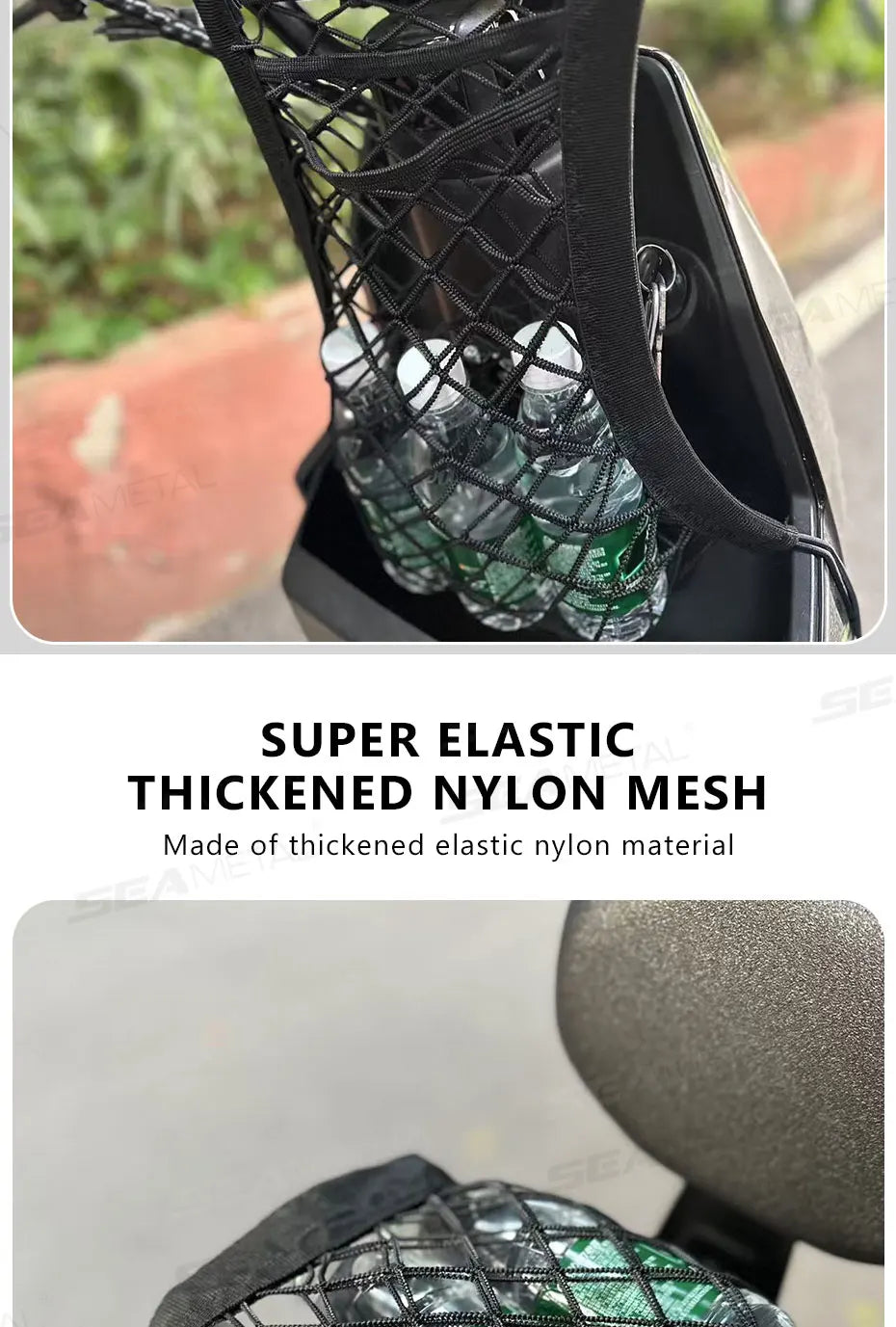 BLALION Motorcycle Helmet Storage Trunk Bag Motorcycle Luggage Net Hook Hold Cargo Bike Scooter Mesh Fuel Tank Luggage Equipaje