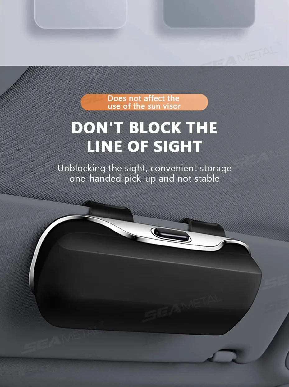 BLALION Car Glasses Box Portable Press Switch Sunglasses Holder Stable Shock-proof Driving Glasses Holder Eyeglass Storage Case