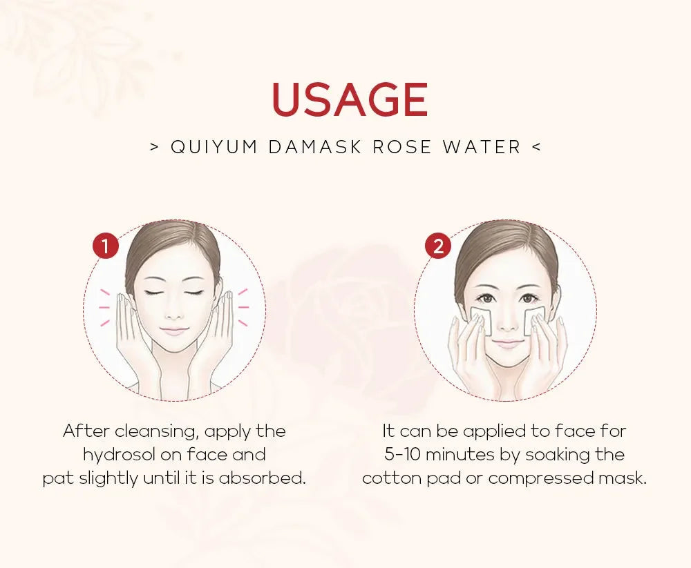 Face Care Rose Water Nourishing Skin Improve Dullness Facial Toner Damask Hydrosol Korean Skincare Products 100ml