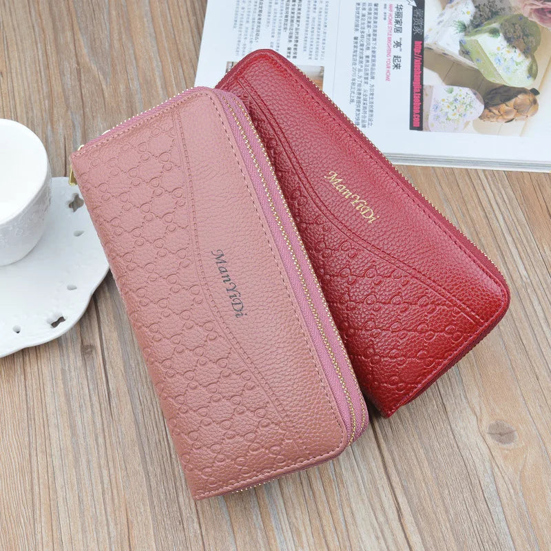 New Long Women's Wallet Female Purses Tassel Coin Purse Card Holder Wallets Double Zipper Pu Leather Clutch Phone Bag