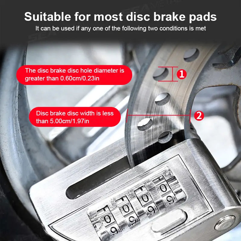 BLALION Motorcycle Scooter Wheel Password Disc Brake Lock Anti-pry Disc Lock Protect Rust-proof Electric Bike Anti-theft Lock