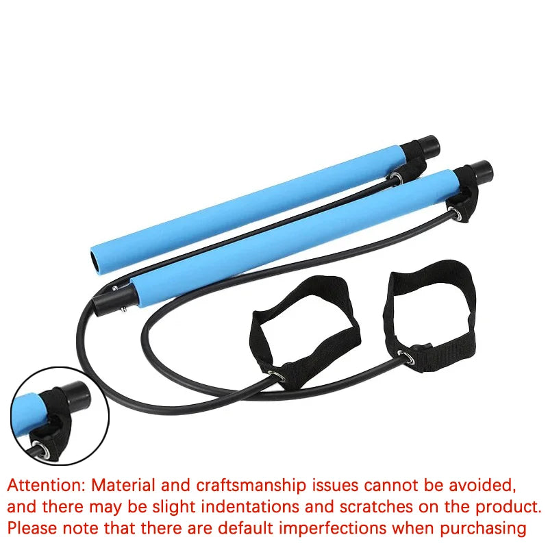 New Portable Yoga Pilates Bar Stick With Resistance Band Home Gym Muscle Toning Fitness Stretching Sports Body Workout Exercise