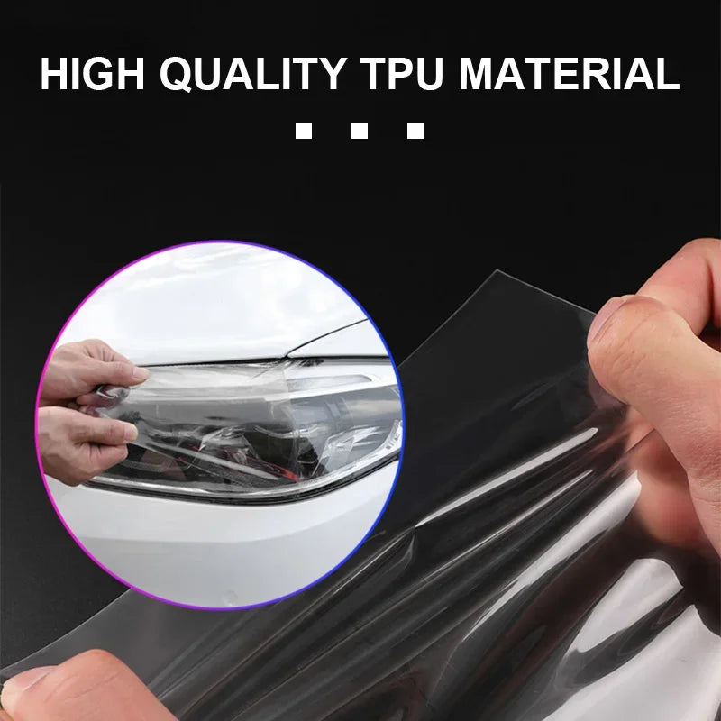 BLALION Photochromic Car Headlight Film TPU Anti Scratch Repairing HD Headlight Film Black/Purple Headlamp Protective Sticker