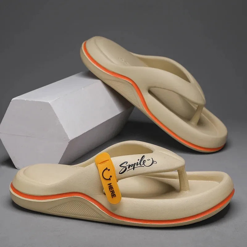 Men's Platform Flip Flops Summer Soft Sole EVA Slippers for Men Outdoor Casual Beach Shoes Home Non-slip Bathroom Slides Shoes