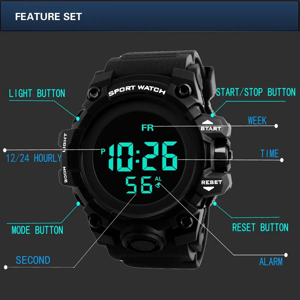 Keglect men's multifunctional digital watch, outdoor sports watch